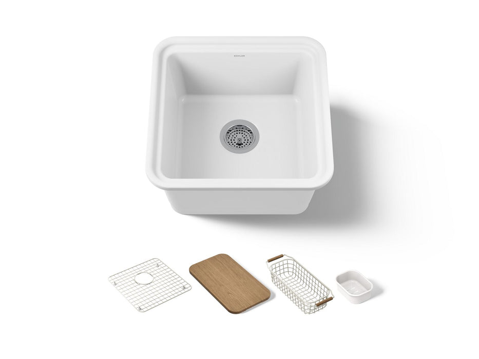 KOHLER K-36259-PC Audrine 18-5/8" undermount workstation bar sink