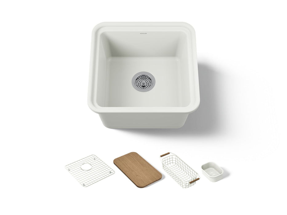 KOHLER K-36259-PC Audrine 18-5/8" undermount workstation bar sink