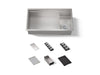 KOHLER K-37908-PAP Synthos 33-3/4" Undermount Single-bowl Workstation Kitchen Sink - angled product view