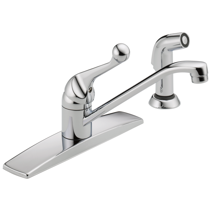 Delta 134 / 100 / 300 / 400 Series 400LF Single Handle Kitchen Faucet with Spray - Chrome