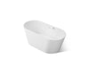 KOHLER K-40224-GH Evok 66" x 30" Freestanding Heated BubbleMassage™ Air Bath - angled product view