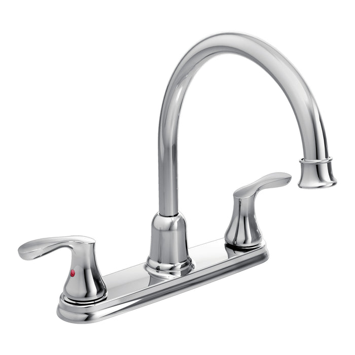 two-handle high arc kitchen faucet