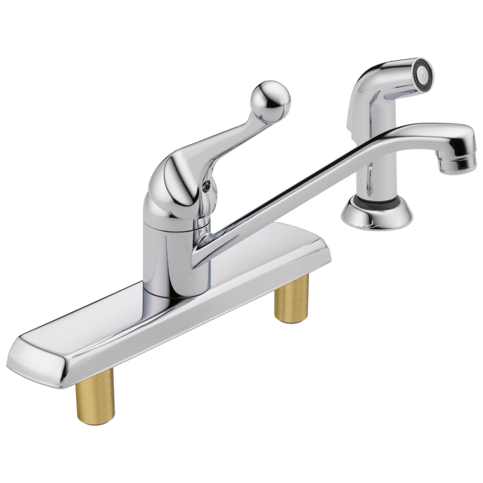 Delta 134 / 100 / 300 / 400 Series 420LF Single Handle Kitchen Faucet with Spray - Chrome