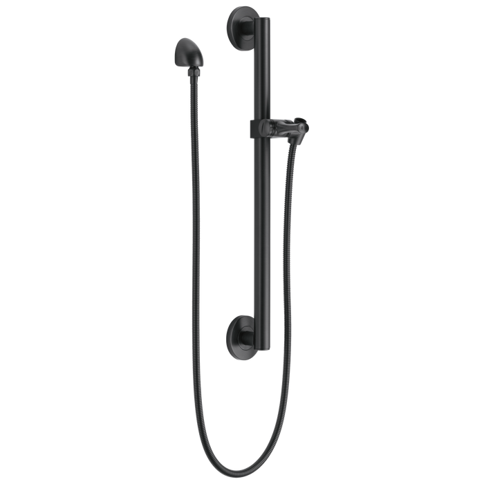 Delta Universal Showering Components 51600 Adjustable Slide Bar / Grab Bar Assembly with Elbow - Matte Black