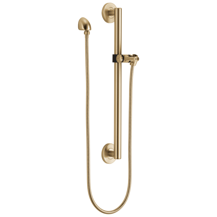 Delta Universal Showering Components 51600 Adjustable Slide Bar / Grab Bar Assembly with Elbow - Champagne Bronze