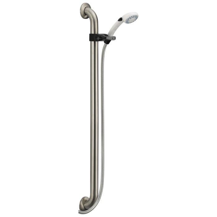 Delta Universal Showering Components 52001 Adjustable Slide Bar / Grab Bar 2-Setting Hand Shower