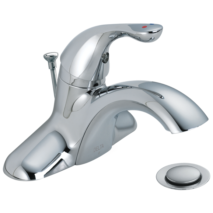 Delta 520LF-HGMHDF Center Set Bathroom Faucet with Diamond Seal Technology - Free Drain Assembly