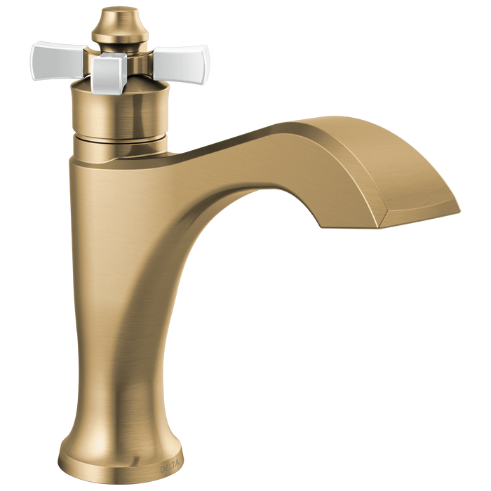Delta Dorval 557-SSMPU Single Handle Bathroom Faucet - Champagne Bronze / Porcelain