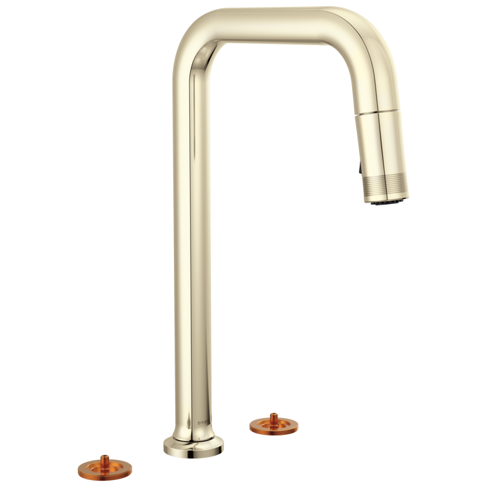 Brizo Kintsu: Widespread Pull-Down Faucet with Square Spout - Less Handles