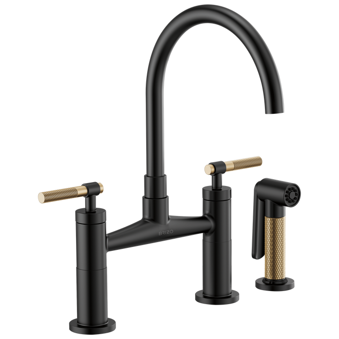 Brizo Litze 62543LF Bridge Faucet with Arc Spout and Knurled Handle