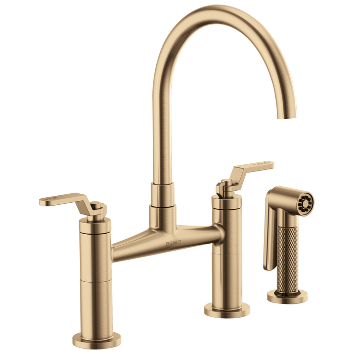 Brizo Litze 62544LF Bridge Faucet with Arc Spout and Industrial Handle