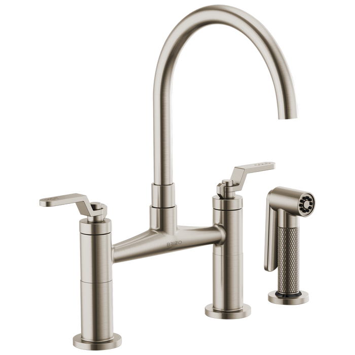 Brizo Litze 62544LF Bridge Faucet with Arc Spout and Industrial Handle