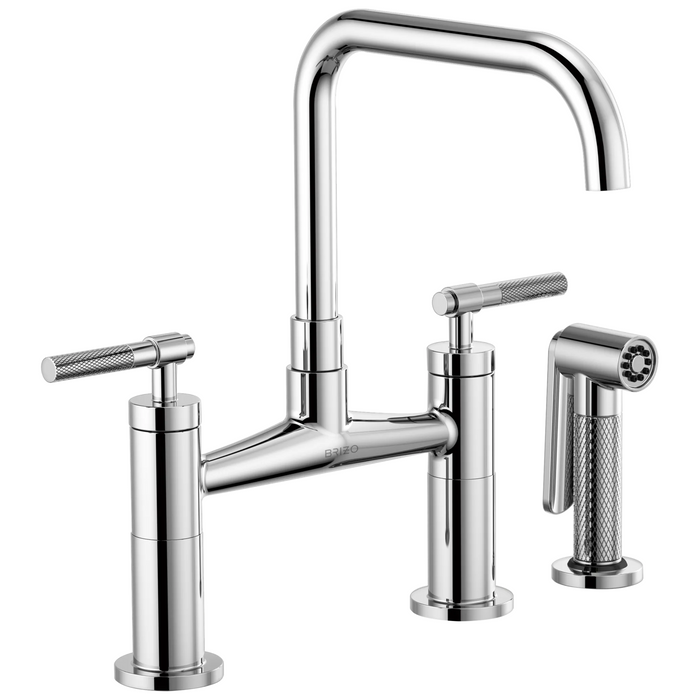 Brizo Litze 62553LF Bridge Faucet with Square Spout and Knurled Handle