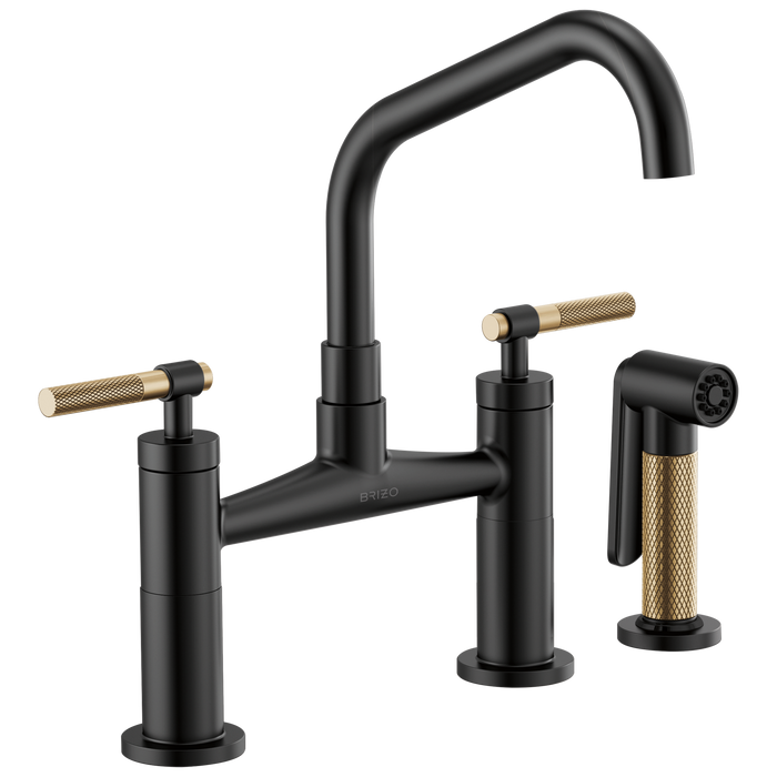 Brizo Litze 62563LF Bridge Faucet with Angled Spout and Knurled Handle