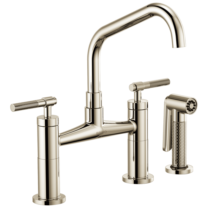 Brizo Litze 62563LF Bridge Faucet with Angled Spout and Knurled Handle