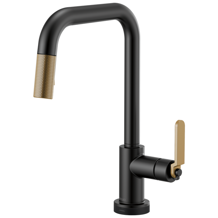 Brizo Litze 64054LF SmartTouch Pull-Down Kitchen Faucet with Square Spout and Industrial Handle