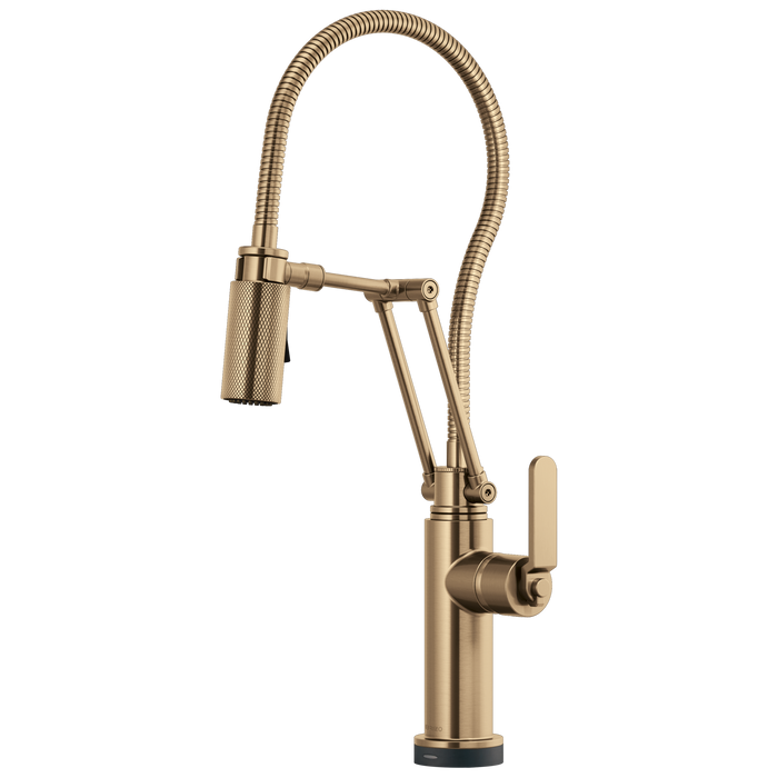 Brizo Litze 64144LF SmartTouch Articulating Kitchen Faucet With Finished Hose - Luxe Gold