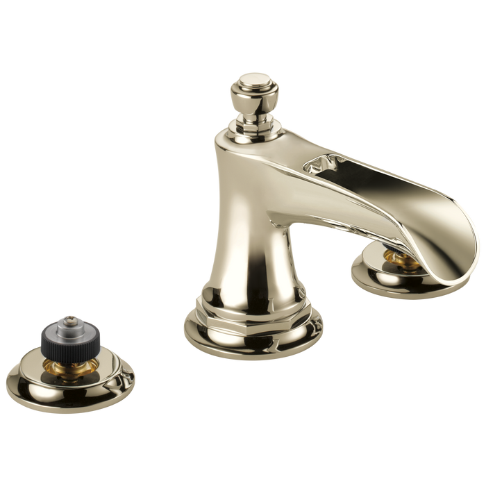 Brizo Rook: Widespread Lavatory Faucet with Channel Spout - Less Handles 1.5 GPM