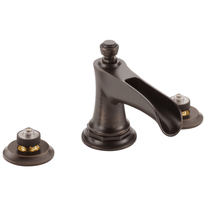 Brizo Rook: Widespread Lavatory Faucet with Channel Spout - Less Handles 1.5 GPM