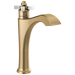 Delta Dorval 657 Single Handle Mid-Height Vessel Bathroom Faucet - Champagne Bronze / Porcelain