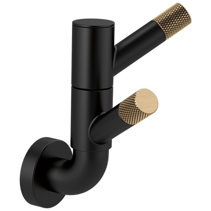 Brizo Litze 693537 Rotating Double Robe Hook With Knurling