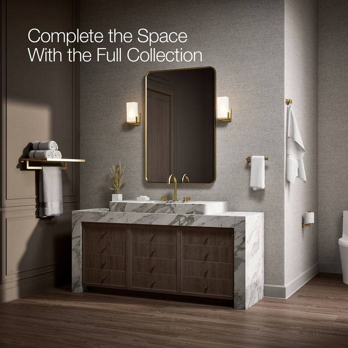 Vibrant Brushed Moderne Brass - Up to 2 walls & multiple product categories visible