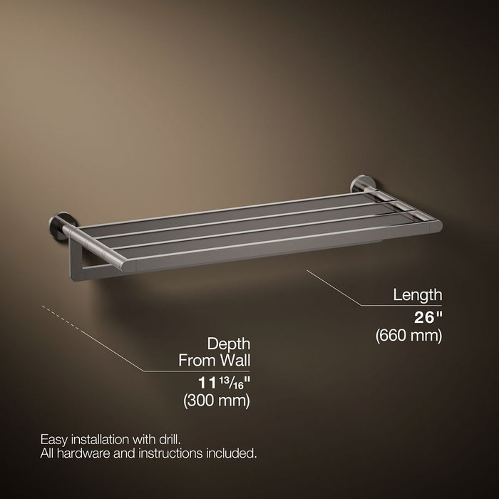 Vibrant Titanium - 3/4 view of product with dimensions