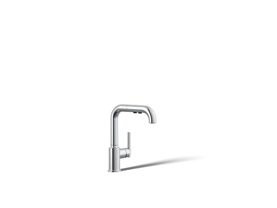 KOHLER Purist Pull-out kitchen sink faucet with three-function sprayhead