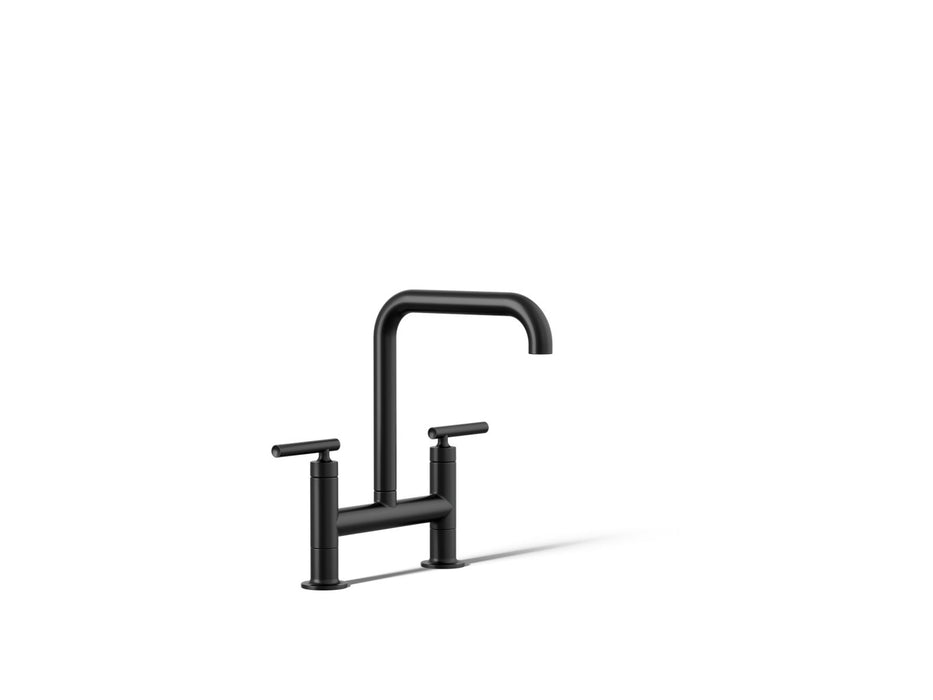 KOHLER Purist Two-hole bridge kitchen sink faucet