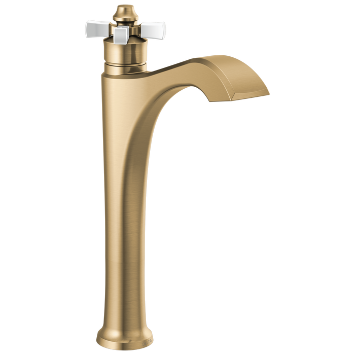Delta Dorval 757 Single Handle Vessel Bathroom Faucet - Champagne Bronze / Porcelain