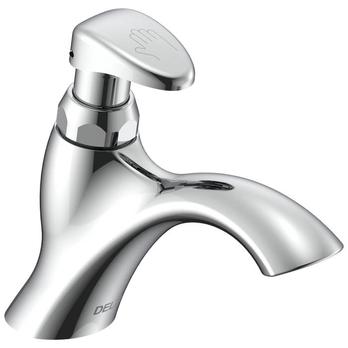 Commercial 87T 87T105 Single Hole Metering Slow-Close Bathroom Faucet - Chrome