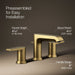 Vibrant Brushed Moderne Brass - 3/4 view of product with dimensions