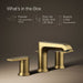 Vibrant Brushed Moderne Brass - Infographic of included pieces