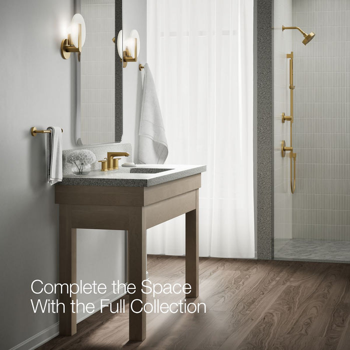 Vibrant Brushed Moderne Brass - Up to 2 walls & multiple product categories visible