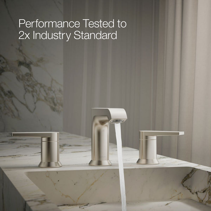 Vibrant Brushed Nickel - Shows close up detail of product in use in room