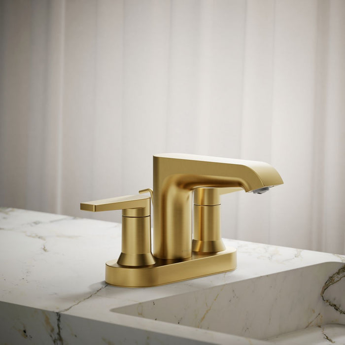 Vibrant Brushed Moderne Brass - Shows close up detail of product in room