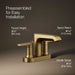 Vibrant Brushed Moderne Brass - 3/4 view of product with dimensions