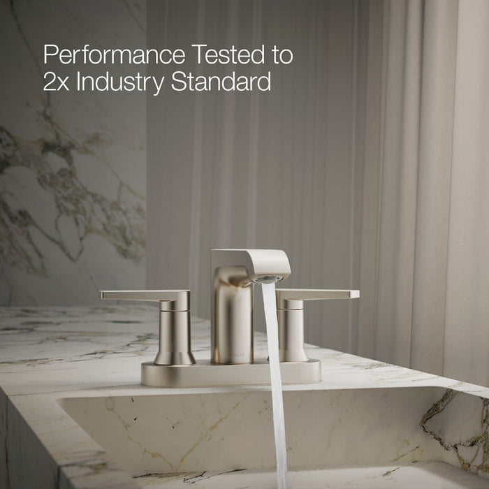 Vibrant Brushed Nickel - Shows close up detail of product in use in room