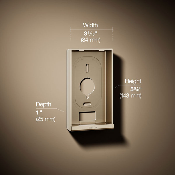 Vibrant Brushed Bronze - 3/4 view of product with dimensions