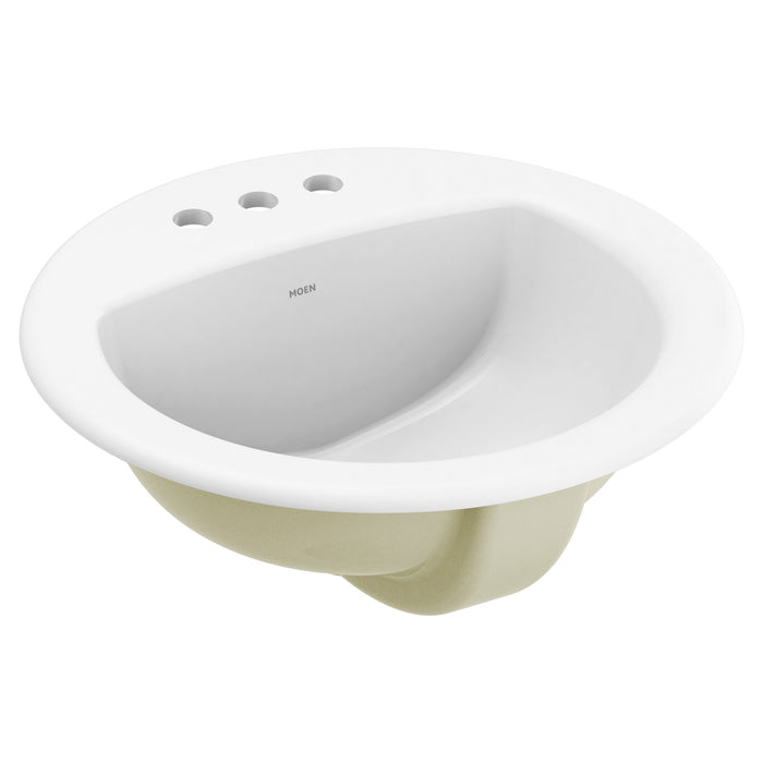 Moen 19" X 19" Porcelain Na Single Bowl Drop In Sink
