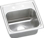 Elkay Lustertone Classic Stainless Steel 15" x 15" x 7-1/8" 2-Hole Single Bowl Drop-in Bar Sink w/Quick-clip and 3-1/2" Drain