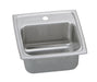 Elkay Lustertone Classic Stainless Steel 15" x 15" x 6-1/8" 3-Hole Single Bowl Drop-in Bar Sink with Quick-clip