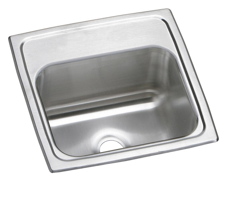 Elkay Celebrity Stainless Steel 15" x 15" x 6-1/8" 0-Hole Single Bowl Drop-in Bar Sink w/Center Drain