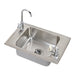 Elkay Celebrity Stainless Steel 25"x17"x6-1/2" 2-Hole Single Bowl Drop-in Classroom ADA Sink w/Faucet + Drain + Bubbler