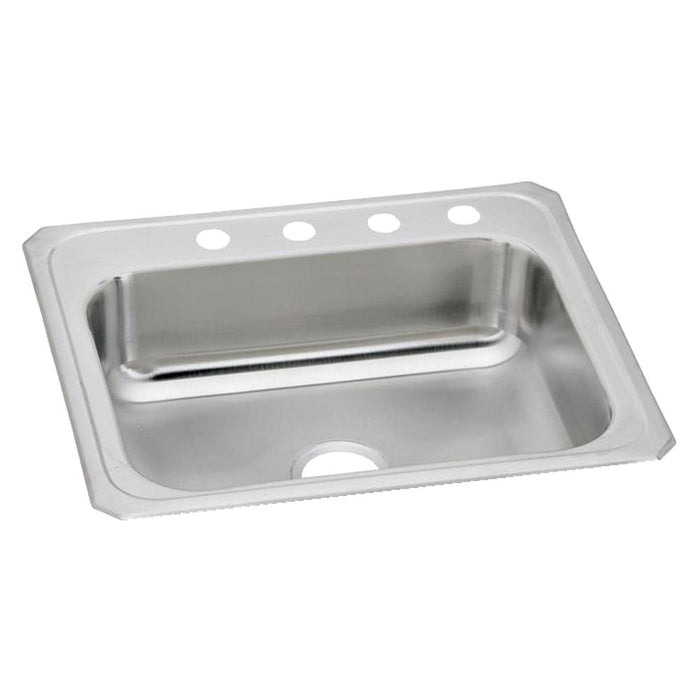 Elkay Celebrity Stainless Steel 25" x 22" x 7" 4-Hole Single Bowl Drop-in Sink