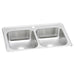 Elkay Celebrity Stainless Steel 33" x 22" x 7" 1-Hole Equal Double Bowl Drop-in Sink