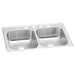 Elkay Celebrity Stainless Steel 33" x 22" x 7" 4-Hole Equal Double Bowl Drop-in Sink