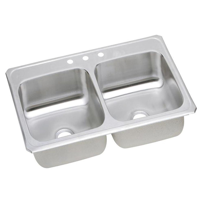 Elkay Celebrity Stainless Steel 43" x 22" x 6-7/8" 3-Hole Equal Double Bowl Drop-in Sink