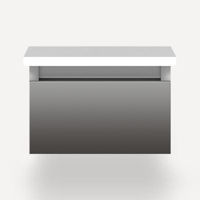 robern VM12H1D21F11N Cartesian Vanity, 12" x 7-1/2" x 21", Tinted Gray Mirror, Full Drawer, No Night Light