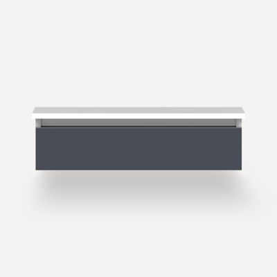 Robern Cartesian Cartesian Modular Vanity, 30" x 7-1/2" x 21", Matte Slate, Plumbing Drawer, Selectable Night Light, 2700K/4000K Temperature (Warm/Cool Light)